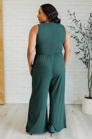 Hilary Wide Leg Jumpsuit in Green-Jumpsuits & Rompers-Ave Shops-Motis & Co Boutique, Women's Fashion Boutique in Carthage, Missouri