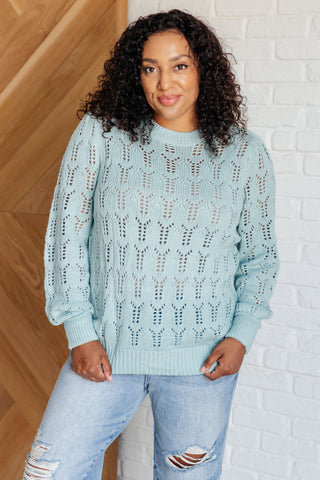 Hole In One Sheer Pointelle Knit Sweater-Sweaters-Ave Shops-Motis & Co Boutique, Women's Fashion Boutique in Carthage, Missouri