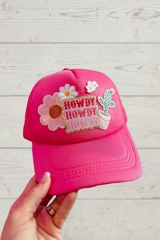 Pink Howdy Trucker Patch Hat