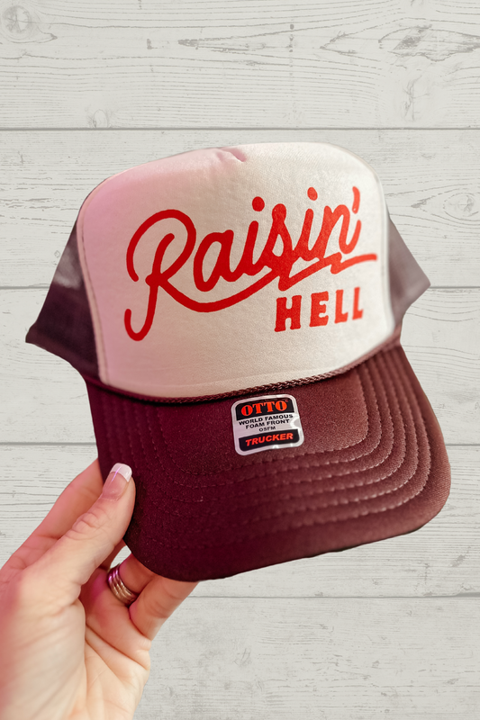Tan Raisin' Hell Trucker Hat
