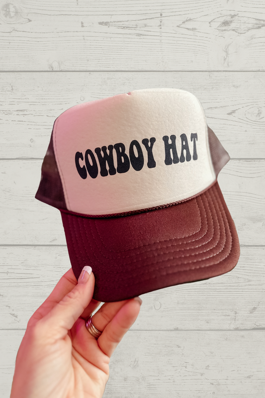 Tan and Brown Cowboy Trucker Hat