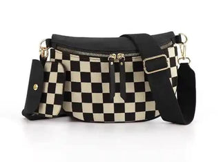 Checkmate Black Bum Bag-Handbags-Kaydee Lynn-Motis & Co Boutique, Women's Fashion Boutique in Carthage, Missouri