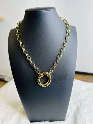 Chunky Gold Plated Circle Necklace | The Scotty-Necklaces-ChanSutt-Motis & Co Boutique, Women's Fashion Boutique in Carthage, Missouri