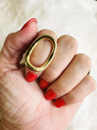 Chunky Gold Adjustable Circle Ring | The Amanda-Rings-ChanSutt-Motis & Co Boutique, Women's Fashion Boutique in Carthage, Missouri