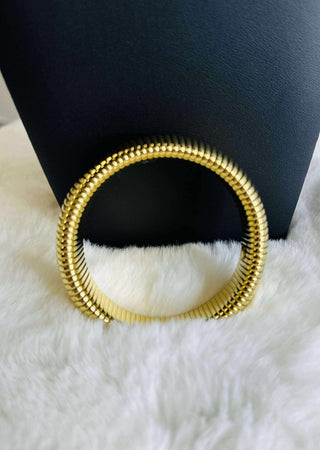 Gold Water Resistant Bangle Bracelet | The Emma-Bracelets-ChanSutt-Motis & Co Boutique, Women's Fashion Boutique in Carthage, Missouri