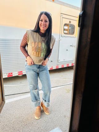 Mama Checked Graphic Muscle Tee-Graphic Tees-Motis-Motis & Co Boutique, Women's Fashion Boutique in Carthage, Missouri