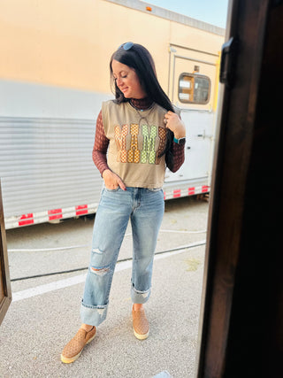 Mama Checked Graphic Muscle Tee-Graphic Tees-Motis-Motis & Co Boutique, Women's Fashion Boutique in Carthage, Missouri