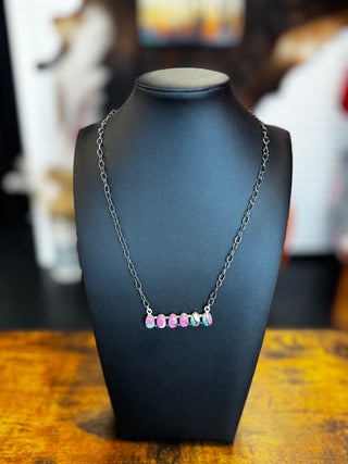 Hada Cotton Candy Bar Necklace-Necklaces-Touch of Gallop-Motis & Co Boutique, Women's Fashion Boutique in Carthage, Missouri