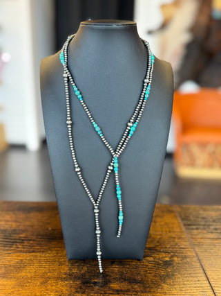 Sterling Silver Lariat Necklace-Necklaces-Touch of Gallop-Motis & Co Boutique, Women's Fashion Boutique in Carthage, Missouri