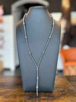 Sterling Silver Lariat Necklace-Necklaces-Touch of Gallop-Motis & Co Boutique, Women's Fashion Boutique in Carthage, Missouri