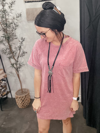 Kicking it Casual T-Shirt Dress Pink-Dresses-Very J-Motis & Co Boutique, Women's Fashion Boutique in Carthage, Missouri