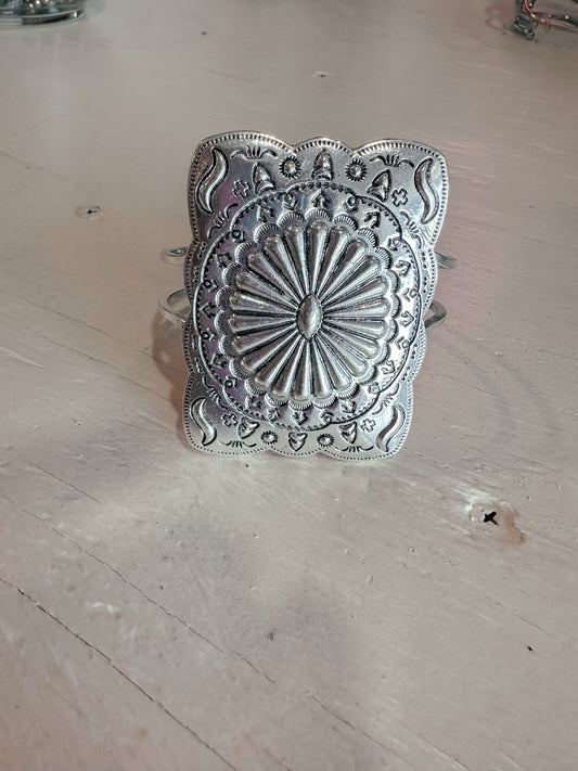 Silver Stamped Bracelet Cuff