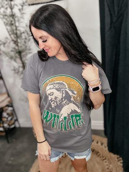 Willie Nelson Charcoal Licensed Thrifted Tee