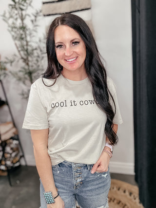 Cool It Cowboy Cream Graphic Tee-Graphic Tees-The Lattimore Claim-Motis & Co Boutique, Women's Fashion Boutique in Carthage, Missouri