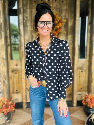 Cathy Classic Polka Dot Blouse