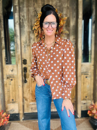 Cathy Classic Polka Dot Blouse