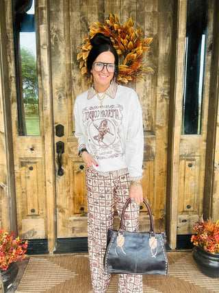Anne American Cowboy Sweatshirt-graphic Sweatshirt-Tres Bien-Motis & Co Boutique, Women's Fashion Boutique in Carthage, Missouri