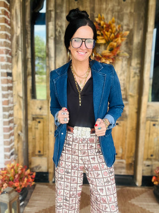 Donna Dark Wash Denim Blazer