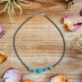 Mesa Golden Hills Turquoise and Pearl Necklace-Necklaces-Bijoux-Motis & Co Boutique, Women's Fashion Boutique in Carthage, Missouri