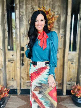 Aztec Sundown Western Skirt-Dresses-sterling kreek-Motis & Co Boutique, Women's Fashion Boutique in Carthage, Missouri