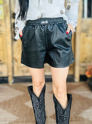 Rockin Croc Shorts in Black-Shorts-2 Fly-Motis & Co Boutique, Women's Fashion Boutique in Carthage, Missouri