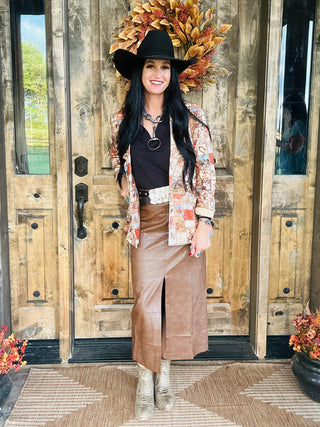 Lane Faux Leather Midi Skirt-Dresses-HYFVE-Motis & Co Boutique, Women's Fashion Boutique in Carthage, Missouri