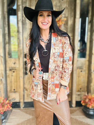 June Western Square Blazer-Blazers-Turquoise Haven-Motis & Co Boutique, Women's Fashion Boutique in Carthage, Missouri