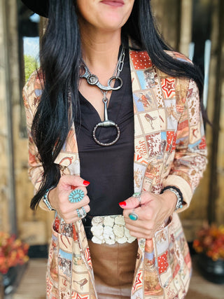 June Western Square Blazer-Blazers-Turquoise Haven-Motis & Co Boutique, Women's Fashion Boutique in Carthage, Missouri