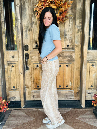 Dara Deer Print Relaxed Barrel Jeans
