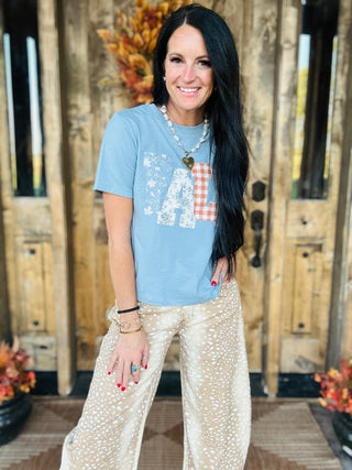 Dara Deer Print Relaxed Barrel Jeans