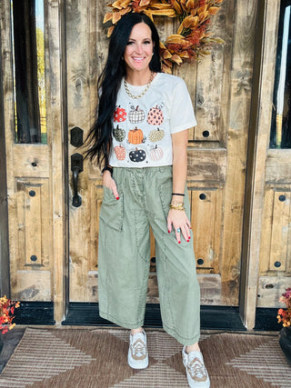 Axel Olive Wide Leg Cargo Pants