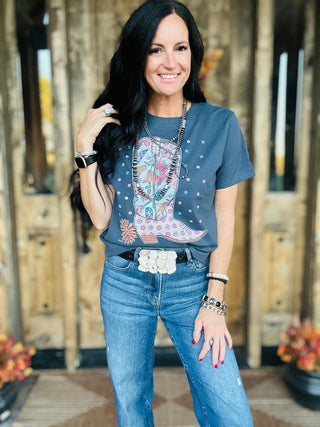 XOXO Cottage Garden Boot Graphic Tee-Graphic Tees-XOXO ART & Co-Motis & Co Boutique, Women's Fashion Boutique in Carthage, Missouri
