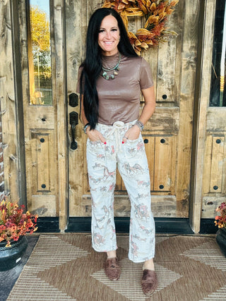 Rory Western Frontier Print Pants-Pants-Lovlov-Motis & Co Boutique, Women's Fashion Boutique in Carthage, Missouri