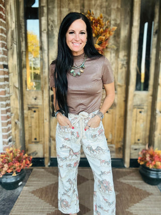 Rory Western Frontier Print Pants-Pants-Lovlov-Motis & Co Boutique, Women's Fashion Boutique in Carthage, Missouri