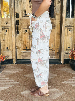 Rory Western Frontier Print Pants-Pants-Lovlov-Motis & Co Boutique, Women's Fashion Boutique in Carthage, Missouri