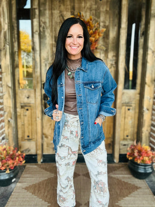 Dayna Oversized Denim Trucker Jacket-Jackets-Risen-Motis & Co Boutique, Women's Fashion Boutique in Carthage, Missouri