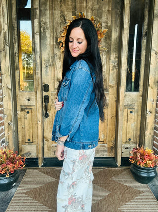 Dayna Oversized Denim Trucker Jacket-Jackets-Risen-Motis & Co Boutique, Women's Fashion Boutique in Carthage, Missouri