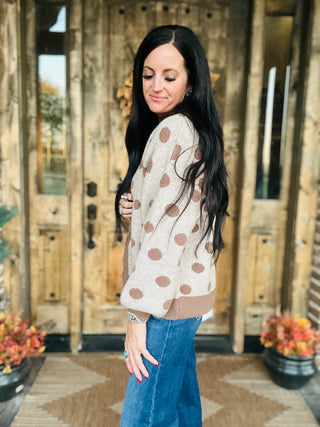 Fallon Scallop Polka Dot Cardigan-Cardigans-Lovlov-Motis & Co Boutique, Women's Fashion Boutique in Carthage, Missouri