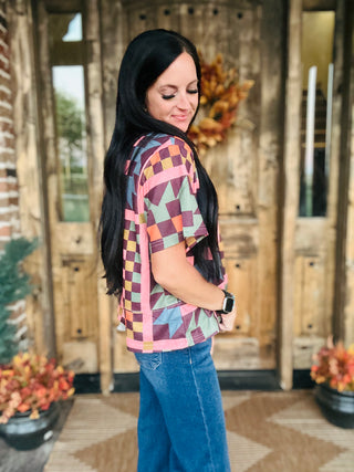 Sew It Goes Vintage Fall Quilt Top-Short Sleeves-2 Fly-Motis & Co Boutique, Women's Fashion Boutique in Carthage, Missouri