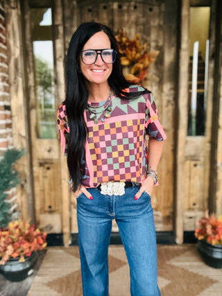 Sew It Goes Vintage Fall Quilt Top-Short Sleeves-2 Fly-Motis & Co Boutique, Women's Fashion Boutique in Carthage, Missouri