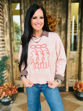 Tres Amigos Western Sweater-Short Sleeves-2 Fly-Motis & Co Boutique, Women's Fashion Boutique in Carthage, Missouri