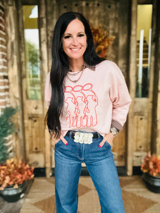 Tres Amigos Western Sweater-Short Sleeves-2 Fly-Motis & Co Boutique, Women's Fashion Boutique in Carthage, Missouri