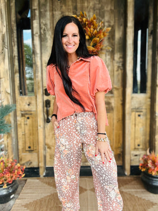 Darin Deer Print Pants-Pants-EASEL-Motis & Co Boutique, Women's Fashion Boutique in Carthage, Missouri