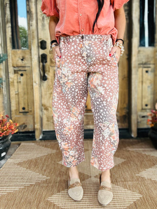 Darin Deer Print Pants-Pants-EASEL-Motis & Co Boutique, Women's Fashion Boutique in Carthage, Missouri