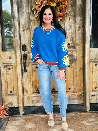 Harlee Oversize Blue Knit Sweater