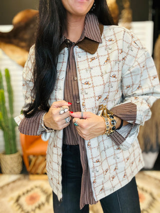 Britt Western Print Barn Jacket