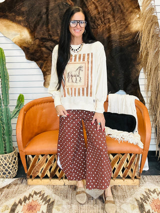 Nolan Polka Dot Tulip Pants Mocha