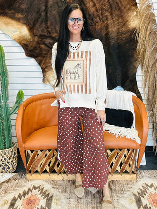 Nolan Polka Dot Tulip Pants Mocha
