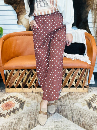 Nolan Polka Dot Tulip Pants Mocha