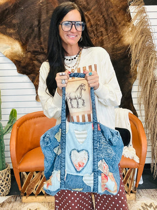 Patchwork Vintage Denim Tote Bag